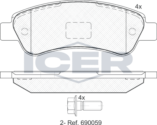 Тормозные колодки Icer. Артикул 141804