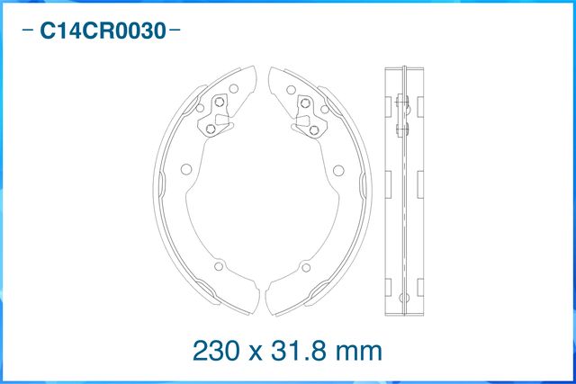 Колодки тормозные задние барабанные (Cworks) Cworks. Артикул C14CR0030