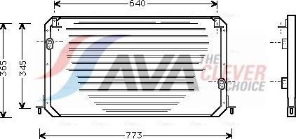 Радиатор кондиционера (конденсатор) AVA (алюминий) для Lexus ES I 1991-1997. Артикул TO5224