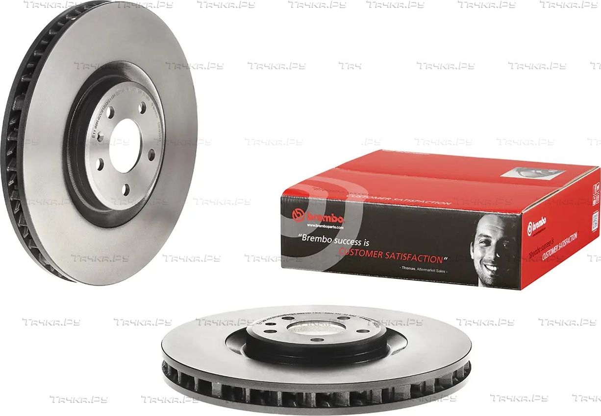 Тормозной диск Brembo PRIME LINE - UV Coated передний правый для Porsche Macan I 2014-2026. Артикул 09.D939.11