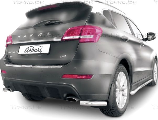 Защита Arbori заднего бампера d57 уголки для Haval H2 2014-2021. Артикул AFZDAHAVH209