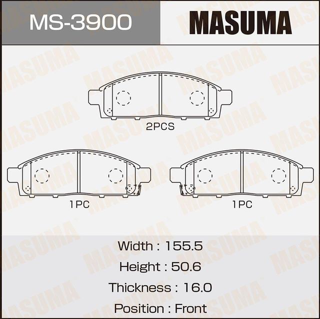 Тормозные колодки Masuma. Артикул MS-3900
