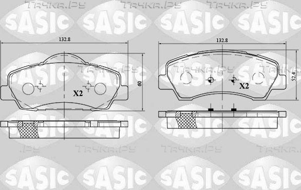 Тормозные колодки Sasic передние для Citroen C-Elysee I 2012-2026. Артикул 6210049