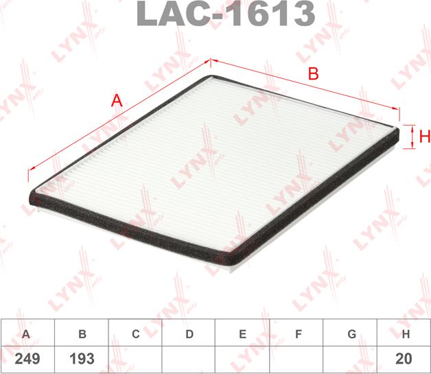 Салонный фильтр LYNXauto. Артикул LAC-1613