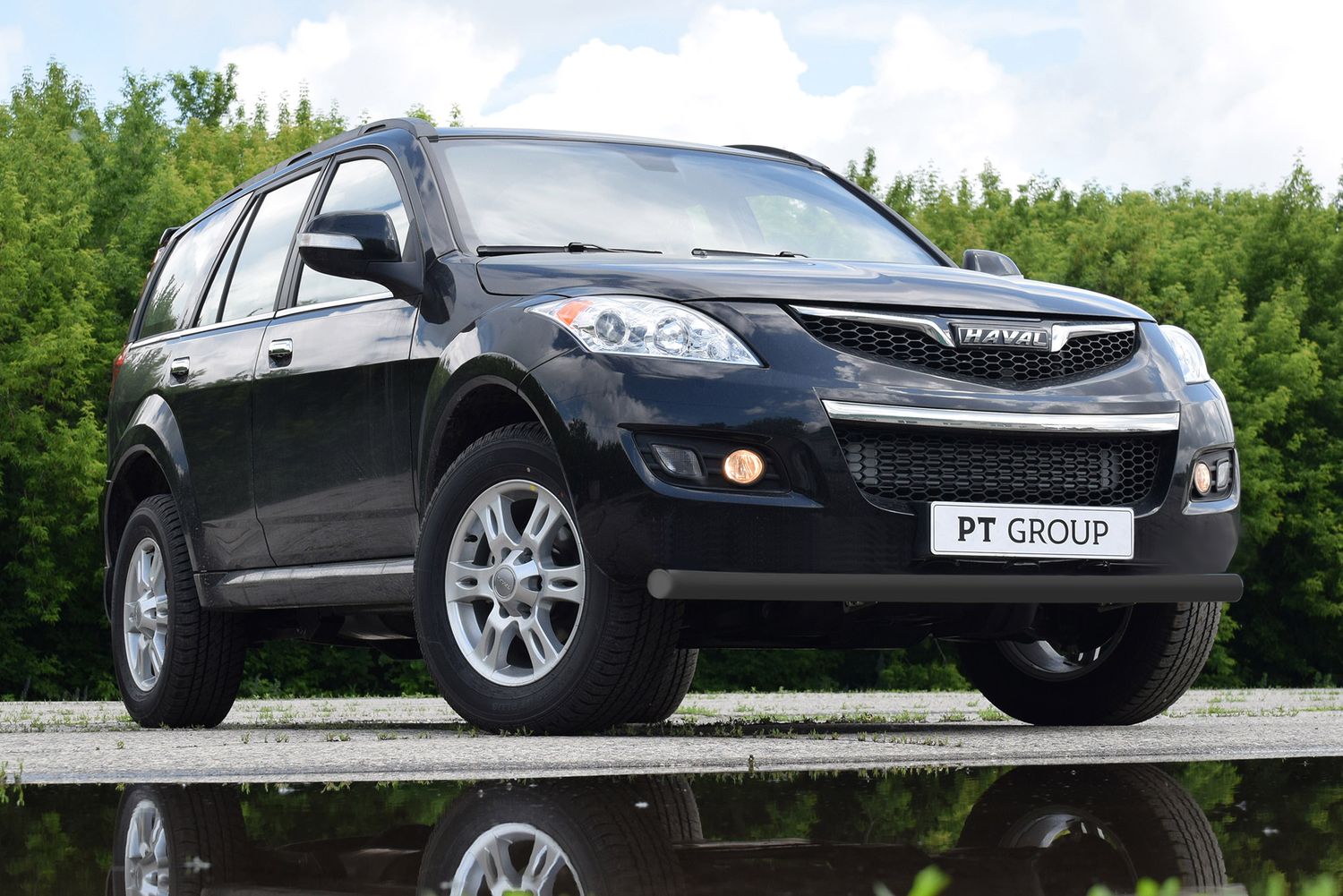 Защита PT Group переднего бампера одинарная d=63 мм ШАГРЕНЬ (ППК) для Haval H5 2020-2021. Артикул HVH330204