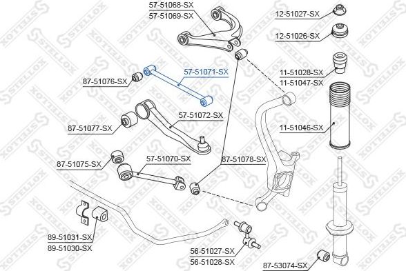 Поперечный рычаг задней подвески Stellox. Артикул 57-51071-SX