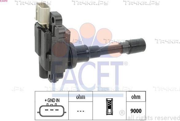 Катушка зажигания Facet Made in Italy - OE Equivalent для Subaru Justy II 2001-2003. Артикул 9.6470