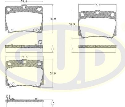 Тормозные колодки G.U.D.. Артикул GBP075002