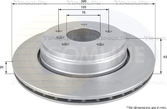 Тормозной диск Comline COATED. Артикул ADC1726V