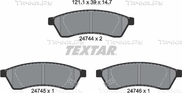 Тормозные колодки Textar Q+ задние для Chevrolet Epica I 2005-2012. Артикул 2474401