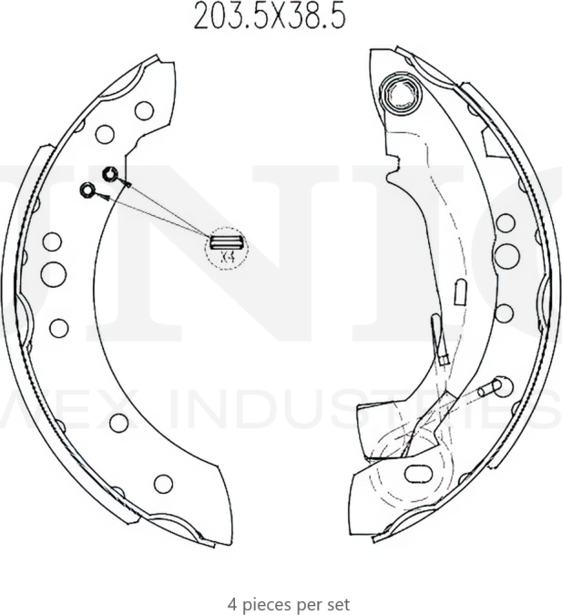 Колодки тормозные барабанные, комплект (Unio). Артикул BRP-10066