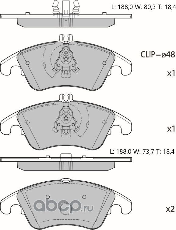 Колодки тормозные дисковые противоскрипная пластина в компл. (Avantech). Артикул AV055