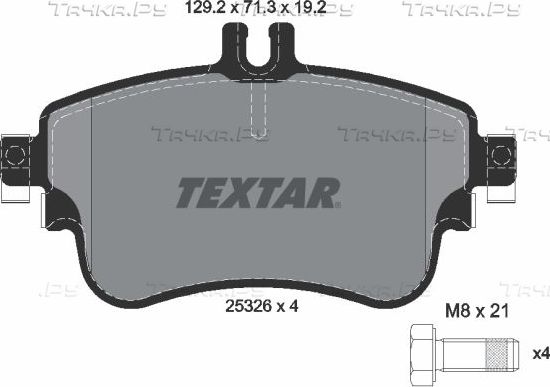 Тормозные колодки Textar Q+ передние для Mercedes-Benz B-Класс II (W246) 2011-2018. Артикул 2532601