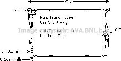 Радиатор охлаждения двигателя AVA для BMW 3 V (E90/E91/E92/E93) 2004-2013. Артикул BWA2292