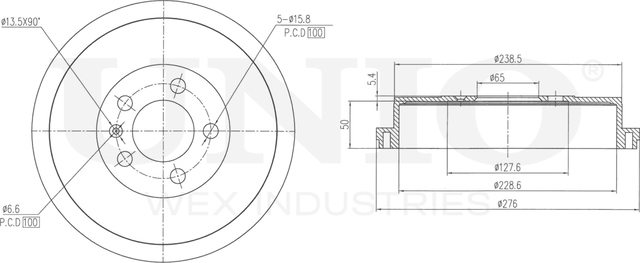Барабан тормозной (Unio). Артикул BRD-10001