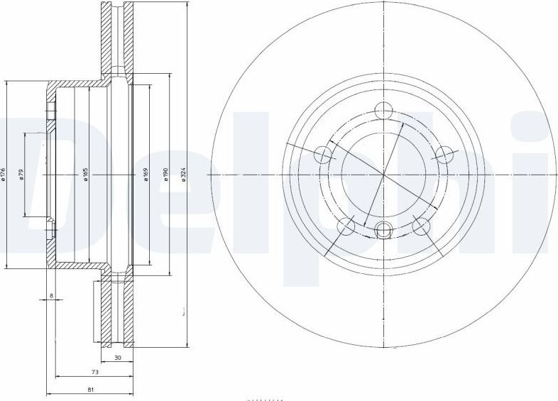 Тормозной диск Delphi. Артикул BG9786