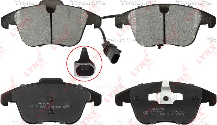 Тормозные колодки LYNXauto передние для Audi A4 IV (B8) 2007-2015. Артикул BD-1220