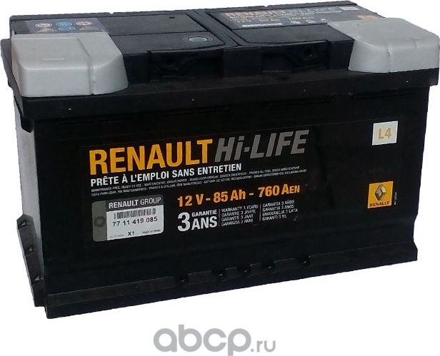 Аккумулятор Renault. Артикул 7711419085