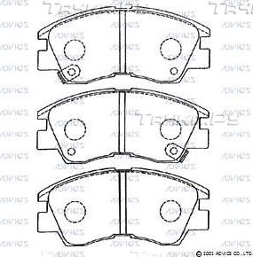 Тормозные колодки Advics передние для Mitsubishi L200 III 1996-2007. Артикул SN776P