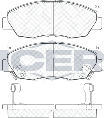 Тормозные колодки Icer передние для Honda Civic V 1994-1995. Артикул 181329