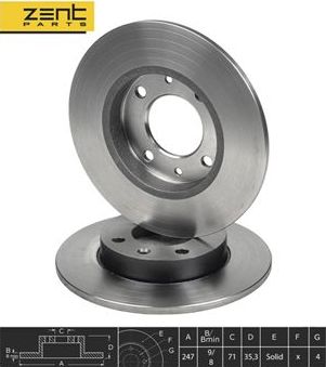 Тормозной диск Zentparts. Артикул Z06006