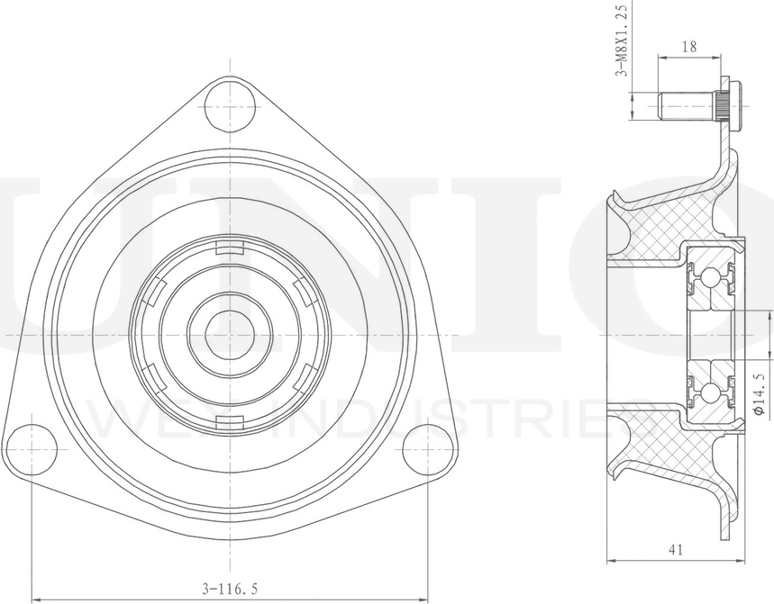Опора амортизационной стойки (Unio). Артикул RMP-13153