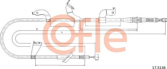 Трос ручника (тросик ручного тормоза) Cofle задний правый для Suzuki Swift IV 2010-2017. Артикул 17.5136