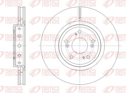 Тормозной диск Remsa передний для Honda CR-V IV 2012-2018. Артикул 61658.10