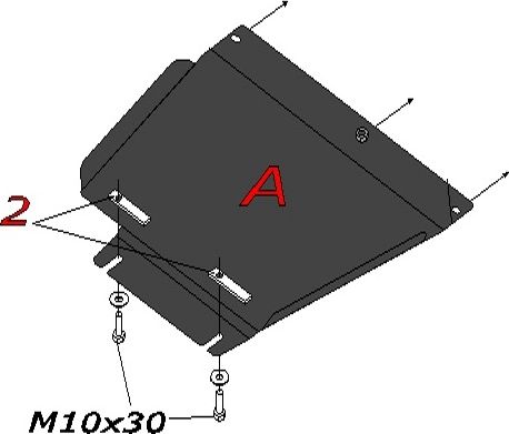 Защита алюминиевая "Alfeco" для раздатки Kia Sorento I рестайлинг 2006-2011. Артикул ALF.11.08 AL4