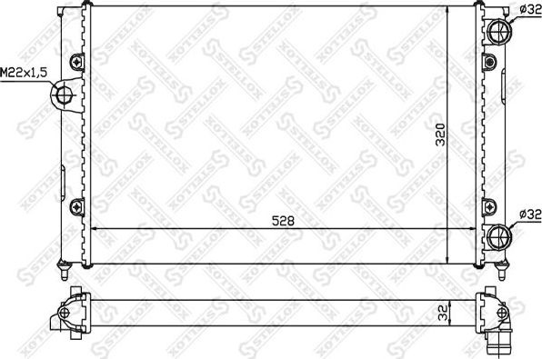 Радиатор охлаждения двигателя Stellox. Артикул 10-25005-SX