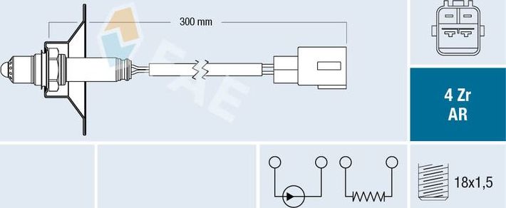 Лямбда-зонд (кислородный датчик) FAE. Артикул 75620