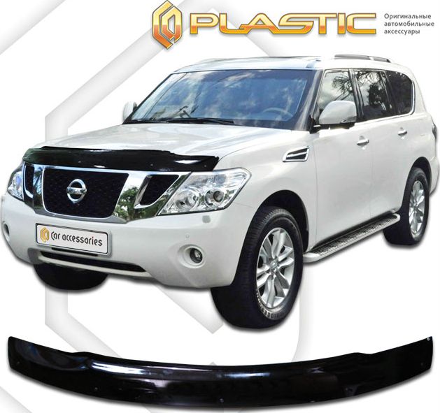 Дефлектор СА Пластик для капота (Classic черный) Nissan Patrol  2011–2026. Артикул 2010060106121