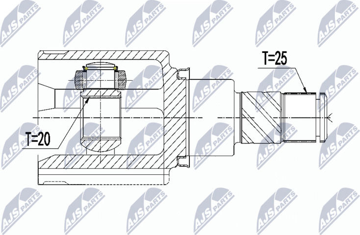 Шрус внутренний (граната) NTY. Артикул NPW-NS-135