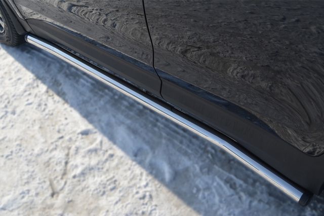 Защита RusStal порогов труба d63 (вариант 2) для Hyundai Santa Fe III 2012-2018. Артикул HSFT-0012222