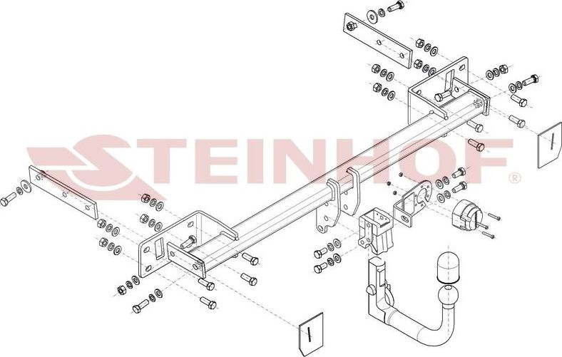 Фаркоп Steinhof для Mercedes-Benz CLA-Класс I (C117) седан 2013-2019. Быстросъемный крюк. Артикул M-106