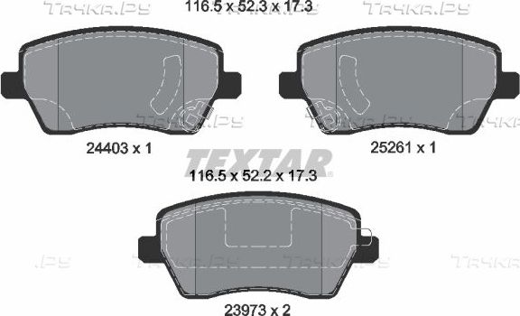 Тормозные колодки Textar Q+ передние для Nissan Micra K13 2010-2016. Артикул 2440301