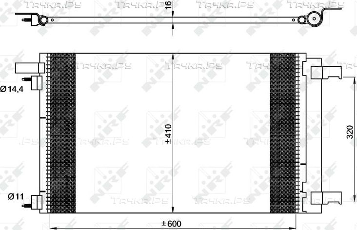 Радиатор кондиционера (конденсатор) NRF EASY FIT для Citroen DS4 2011-2015. Артикул 35948