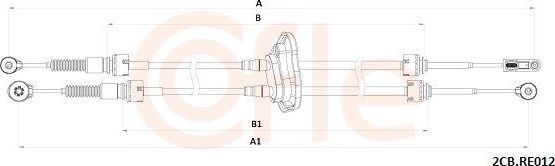 Трос переключения передач КПП Cofle для Renault Laguna III 2007-2015. Артикул 92.2CB.RE012