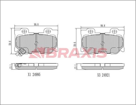 Тормозные колодки Braxis. Артикул AA0435