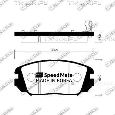 Тормозные колодки SpeedMate передние для Hyundai Tucson I 2004-2010. Артикул SM-BPH032