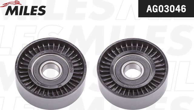 Натяжной ролик (натяжитель) приводного ремня Miles (полимерный материал). Артикул AG03046