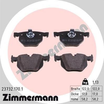 Тормозные колодки Zimmermann. Артикул 23732.170.1