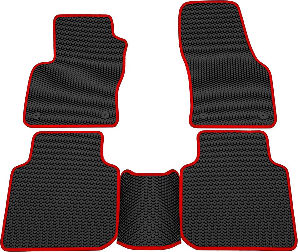 Коврики Rezkon EVA для салона Skoda Kodiaq 2017-2026 Красный кант. Артикул 9030030104