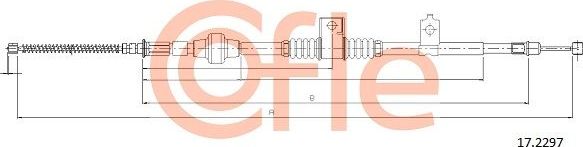 Трос ручника (тросик ручного тормоза) Cofle. Артикул 92.17.2297