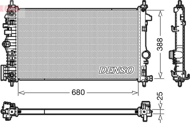 Радиатор охлаждения двигателя Denso для Opel Insignia I 2008-2017. Артикул DRM20108