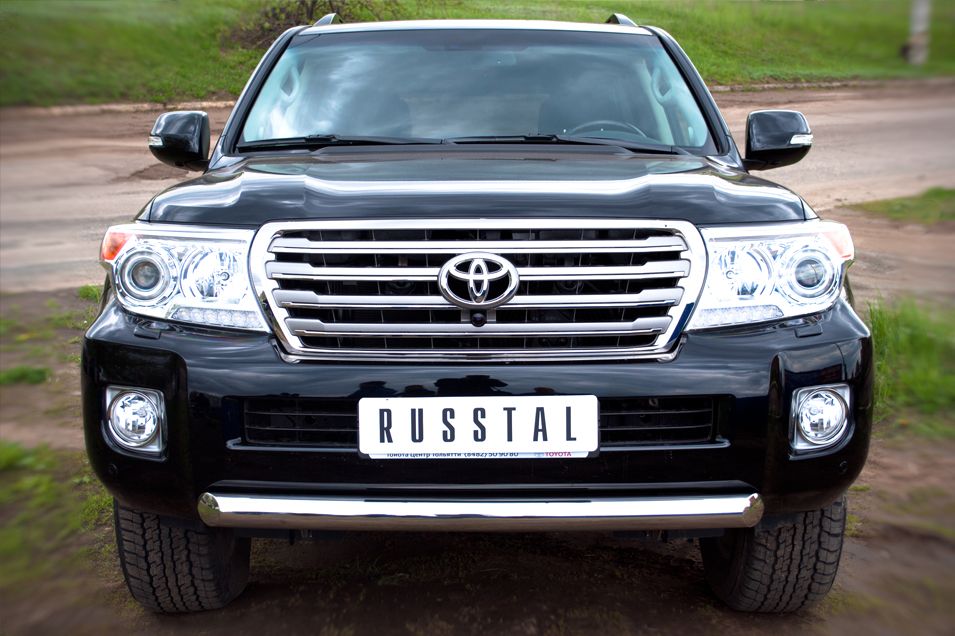 Защита RusStal переднего бампера 76 (дуга) для Toyota Land Cruiser 200 2012-2015. Артикул TLCZ-000510