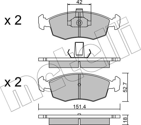 Тормозные колодки Metelli. Артикул 22-0274-3