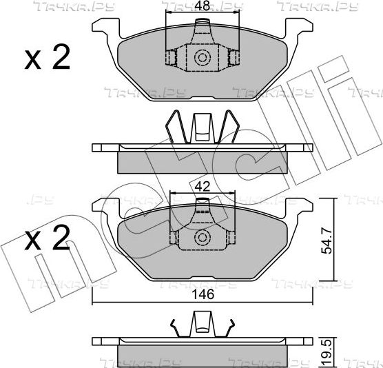 Тормозные колодки Metelli передние для Audi A1 II (GB) 2018-2026. Артикул 22-0211-1