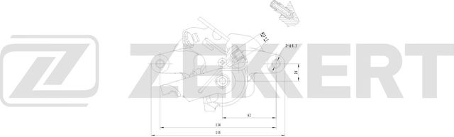 Тормозной суппорт Zekkert (алюминий) задний левый для Audi TT II (8J) 2006-2014. Артикул BS-8310