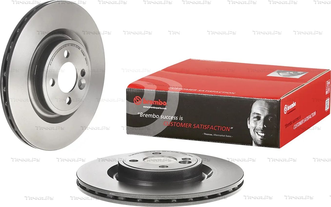Тормозной диск Brembo PRIME LINE - UV Coated передний для MINI Roadster R59 2011-2015. Артикул 09.B754.11